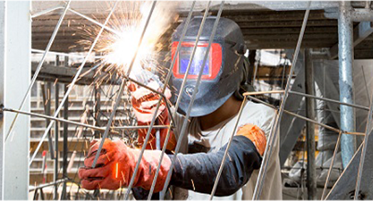 Steel cagework before shotcrete on a Universal Rocks themed rock structure